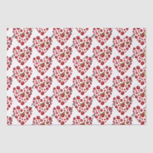 Romantic I Love You Red Roses Hearts  Tissue Paper