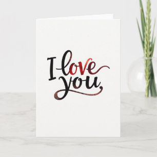 Romantic I Love You Script Card