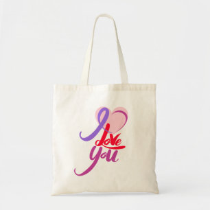 Romantic I Love You Valentine Gift Tote Bag