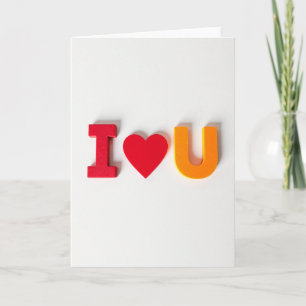 Romantic I Love You Wood Card