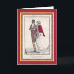 Romantic Ice Skating Vintage Style Christmas Cards<br><div class="desc">Elegant couple skating. Title of the engraving is "the fearful pupil."</div>