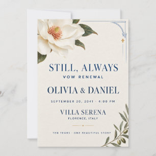 Romantic Italian Floral Vow Renewal Invitation