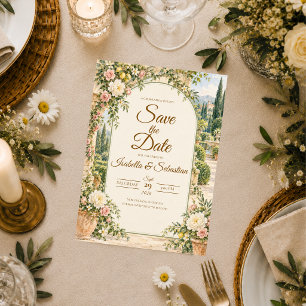Romantic Italian Garden Wedding Save The Date