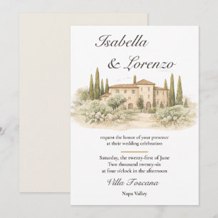 Romantic Italian Tuscan Villa Wedding Invitations