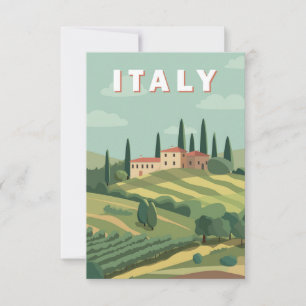 Romantic Italy landscape Thank You Card