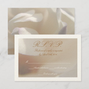 Romantic Ivory Magnolia 2 Wedding RSVP Card