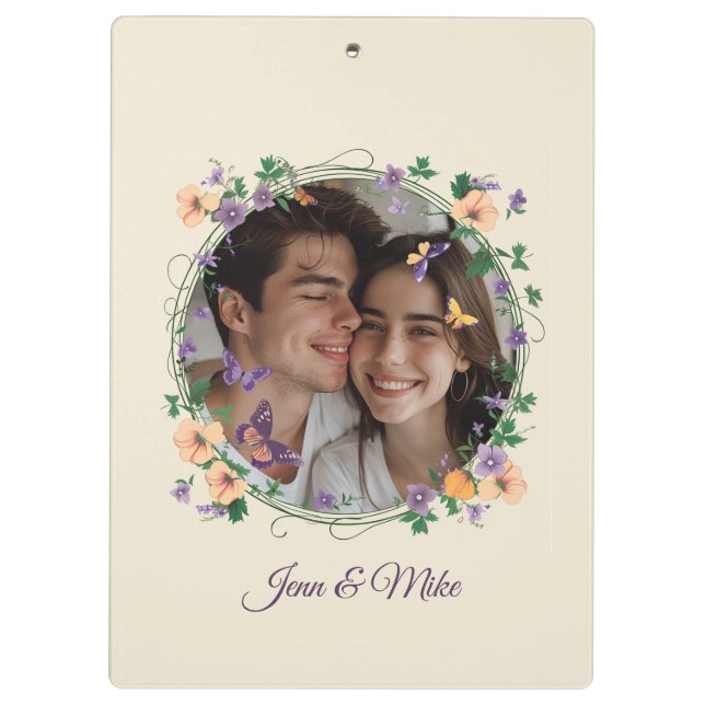 Romantic Ivy and Butterflies Clipboard (Back)