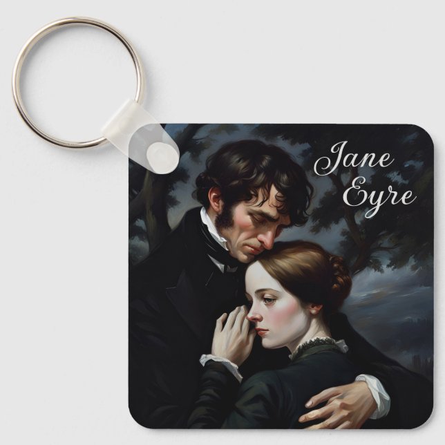 Romantic Jane Eyre and Edward Rochester Key Ring (Front)