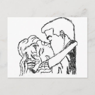 Romantic Kiss Postcard