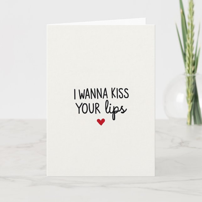 Romantic Kiss Your Lips Card (Front)