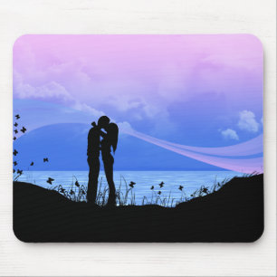 Romantic Kissing Couple Mouse Pad