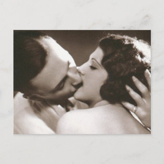 Romantic Kissing Couple Postcard