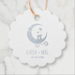 Romantic Kittens Couple on the Moon Monogram Favour Tags<br><div class="desc">If you are cat lovers it is certain that this romantic design of a couple of kittens sitting on the moon will be perfect as a monogram of your wedding. If you do not find what you are looking for or need some kind of modification, contact me and I will...</div>