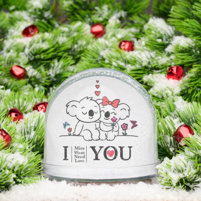 Romantic Koala Couple Snow Globe – Cute Christmas (Christmas)