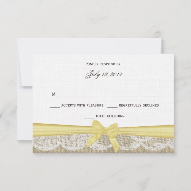 Romantic Lace and Yellow Bow Response (Front)