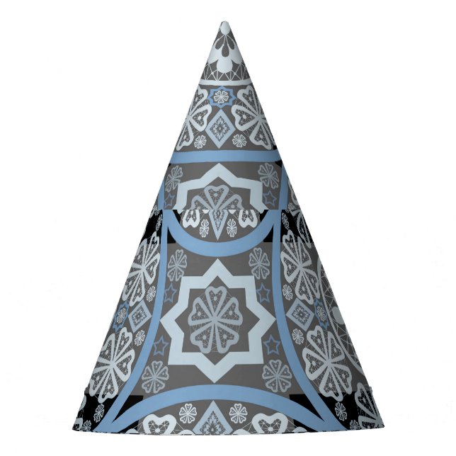 Romantic Lace: Bright Abstract Print. Party Hat (Front)