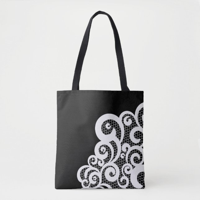romantic lace decor illustration tote bag (Front)