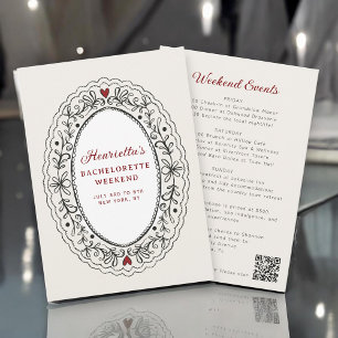 Romantic Lace Oval Bachelorette Celebration Invitation