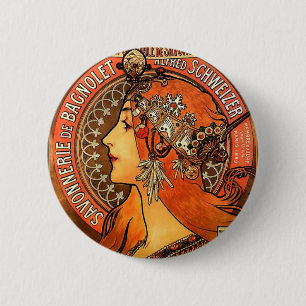 Romantic lady 6 cm round badge