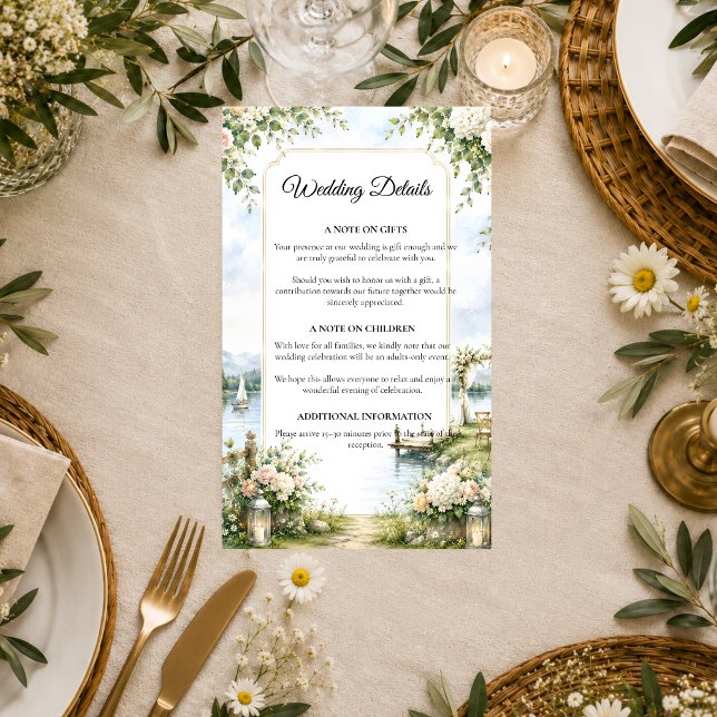 Romantic Lakeside Garden Elegance Wedding  Enclosure Card (Creator Uploaded)
