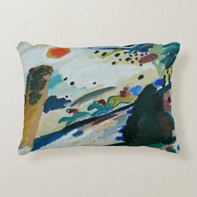 Romantic Landscape by Wassily Kandinsky Decorative Cushion (Front)