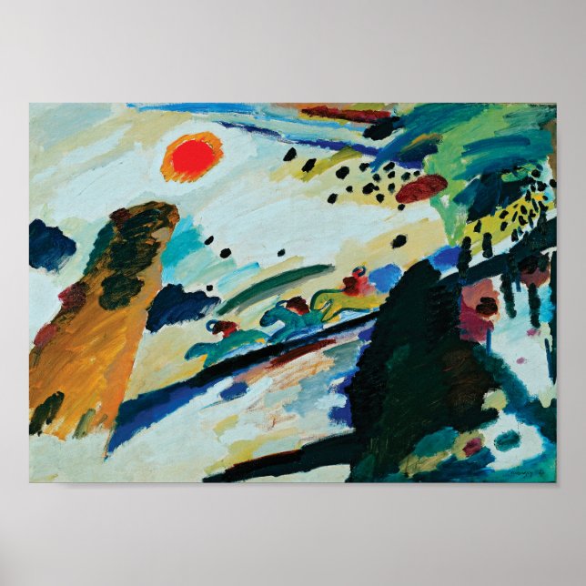 Romantic Landscape by Wassily Kandinsky Poster (Front)