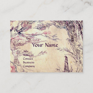 ROMANTIC LANDSCAPE, Gold Metallic paper Business Card