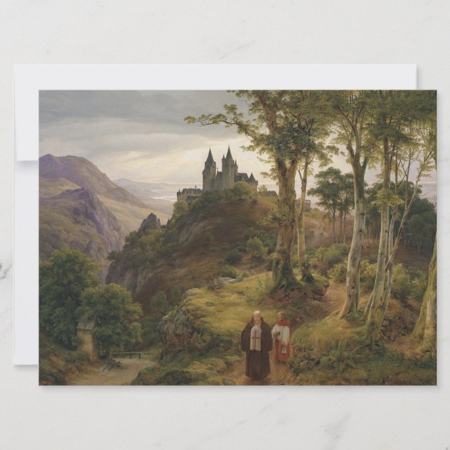 Romantic Landscape with Monastery Complex Card (Front)