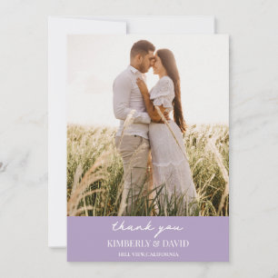 Romantic Lavender 2 Photo Thank You Card