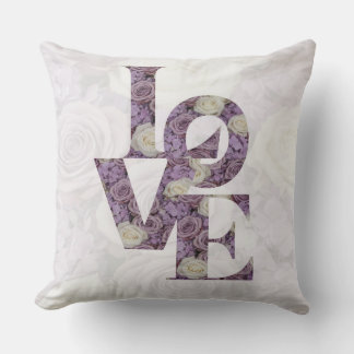 Romantic lavender Colour Rose 'LOVE' Accent Pillow