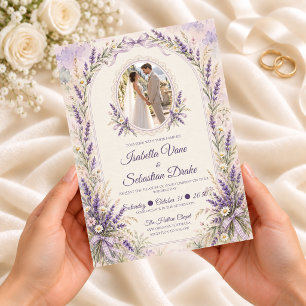 Romantic Lavender Cottagecore Wedding Invitation