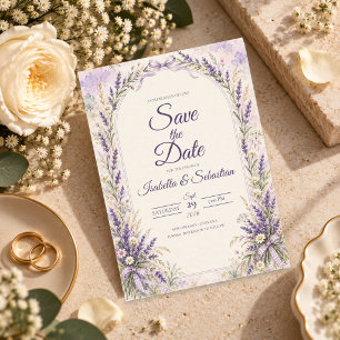 Romantic Lavender Cottagecore Wedding Save The Date