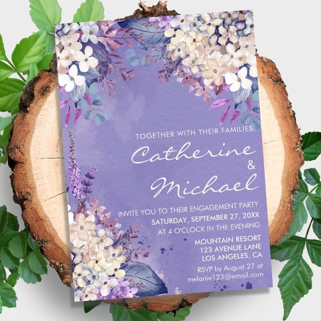 Romantic Lavender Floral Spring Engagement Party Invitation (Creator Uploaded)