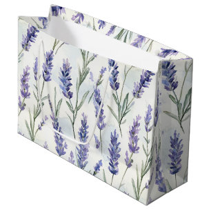 Romantic Lavender Flowers Wedding Large Gift Bag