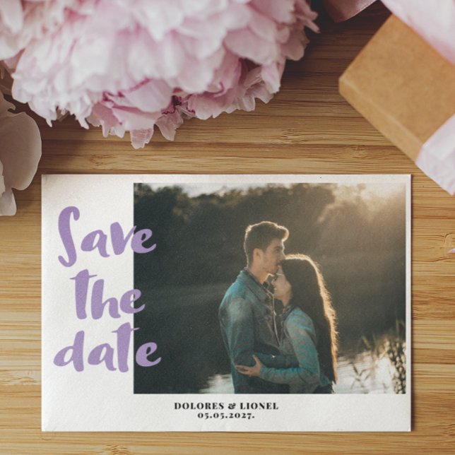 Romantic Lavender Photo Save the date  Invitation (Creator Uploaded)