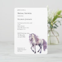 Romantic Lavender White Horse Bridal Shower