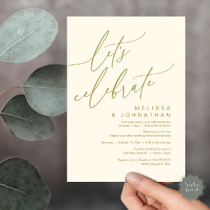 Romantic Let's Celebrate Wedding Elopement Party Invitation