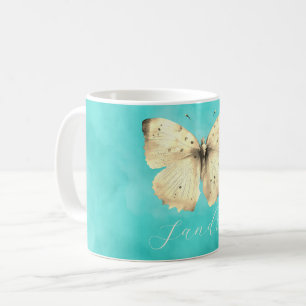 Romantic light blue Butterfly Coffee Mug