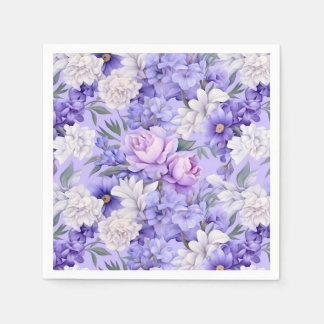 Romantic light purple flowers napkin