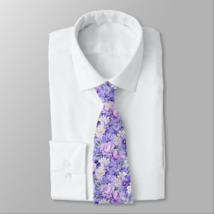 Romantic light purple flowers tie