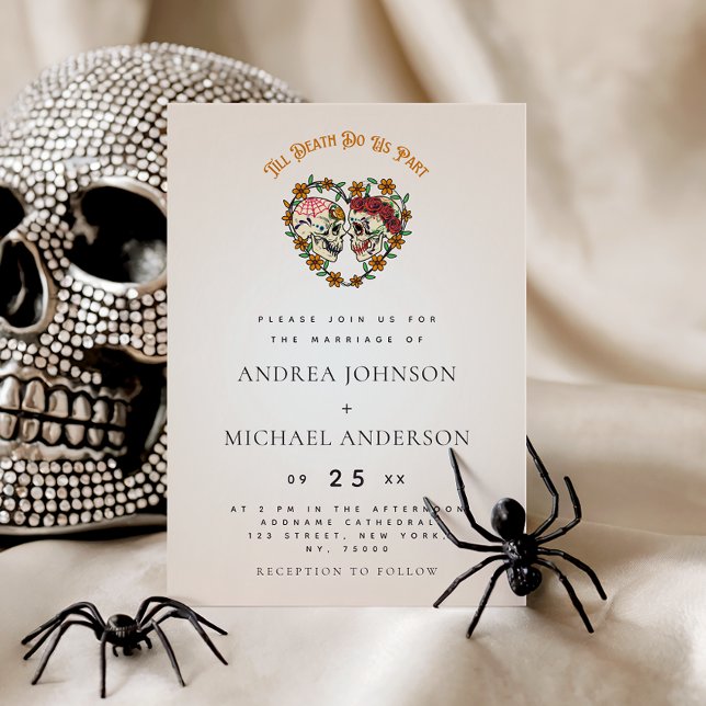 Romantic Light Sugar Skull Wedding Invitation (Creator Uploaded)