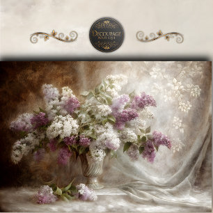 Romantic Lilac Floral Bouquet Decoupage Tissue Paper