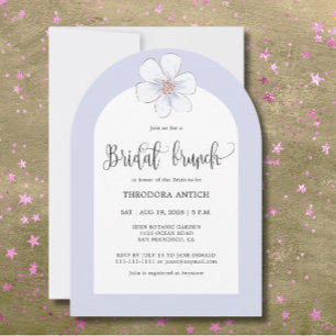Romantic Lilac Floral Bridal Brunch Invitation