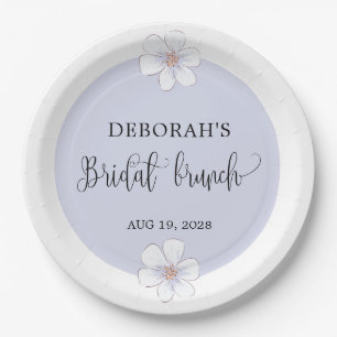 Romantic Lilac Floral Bridal Brunch Paper Plate