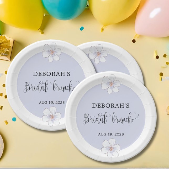 Romantic Lilac Floral Bridal Brunch Paper Plate (Creator Uploaded)