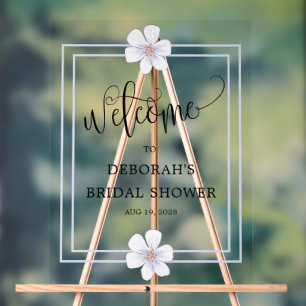 Romantic Lilac Floral  Bridal Shower  Acrylic Sign