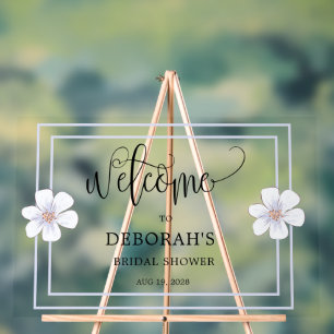 Romantic Lilac Floral  Bridal Shower  Acrylic Sign