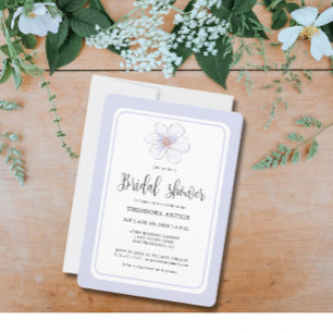 Romantic Lilac Floral  Bridal Shower  Invitation