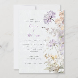 Romantic lilac flowers wedding Wedding Invitation