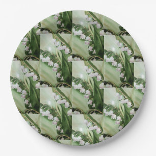 ROMANTIC LILY OF THE VALLEY FLOWER PARTY PAPER PLATE